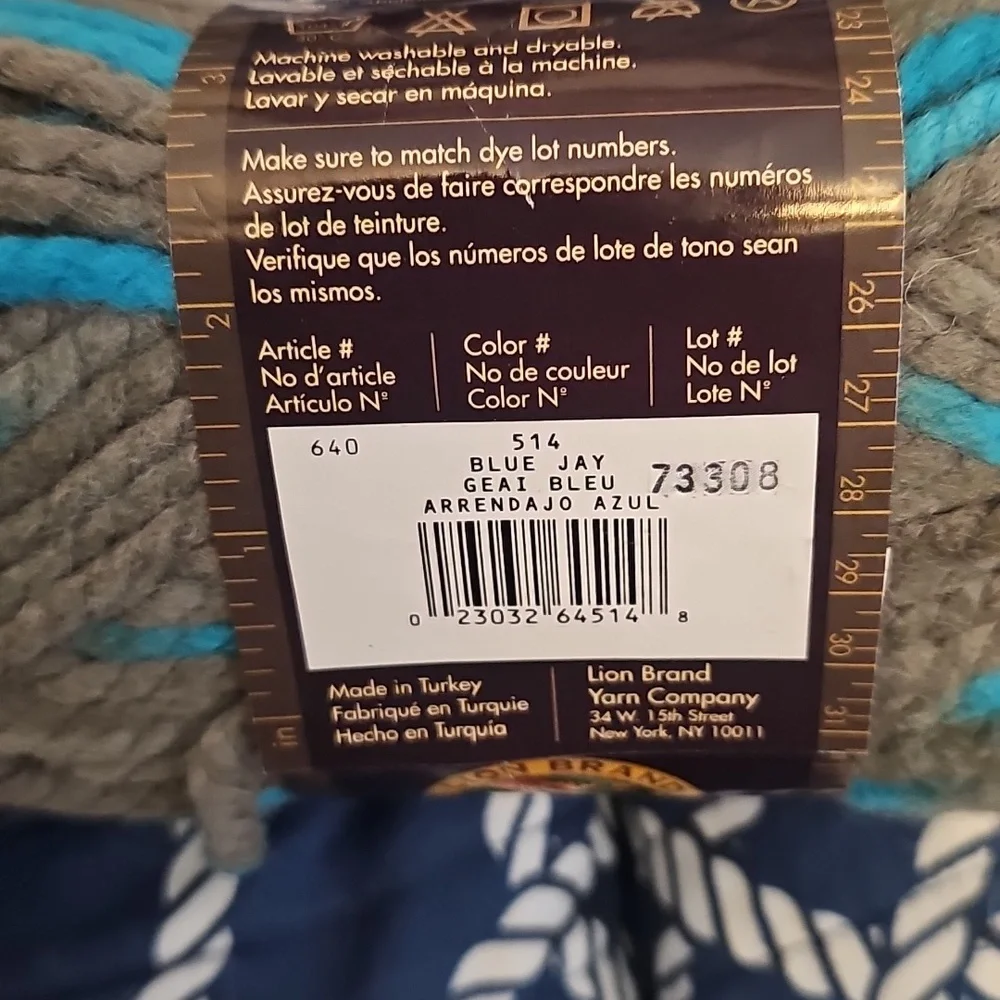 Wool-Ease Thick & Quick Yarn - Gray and Blue